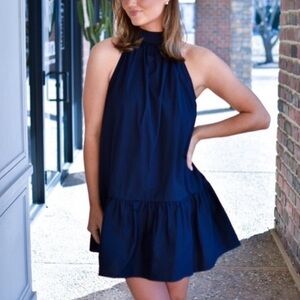 STAUD Navy Marlowe Mini Dress S